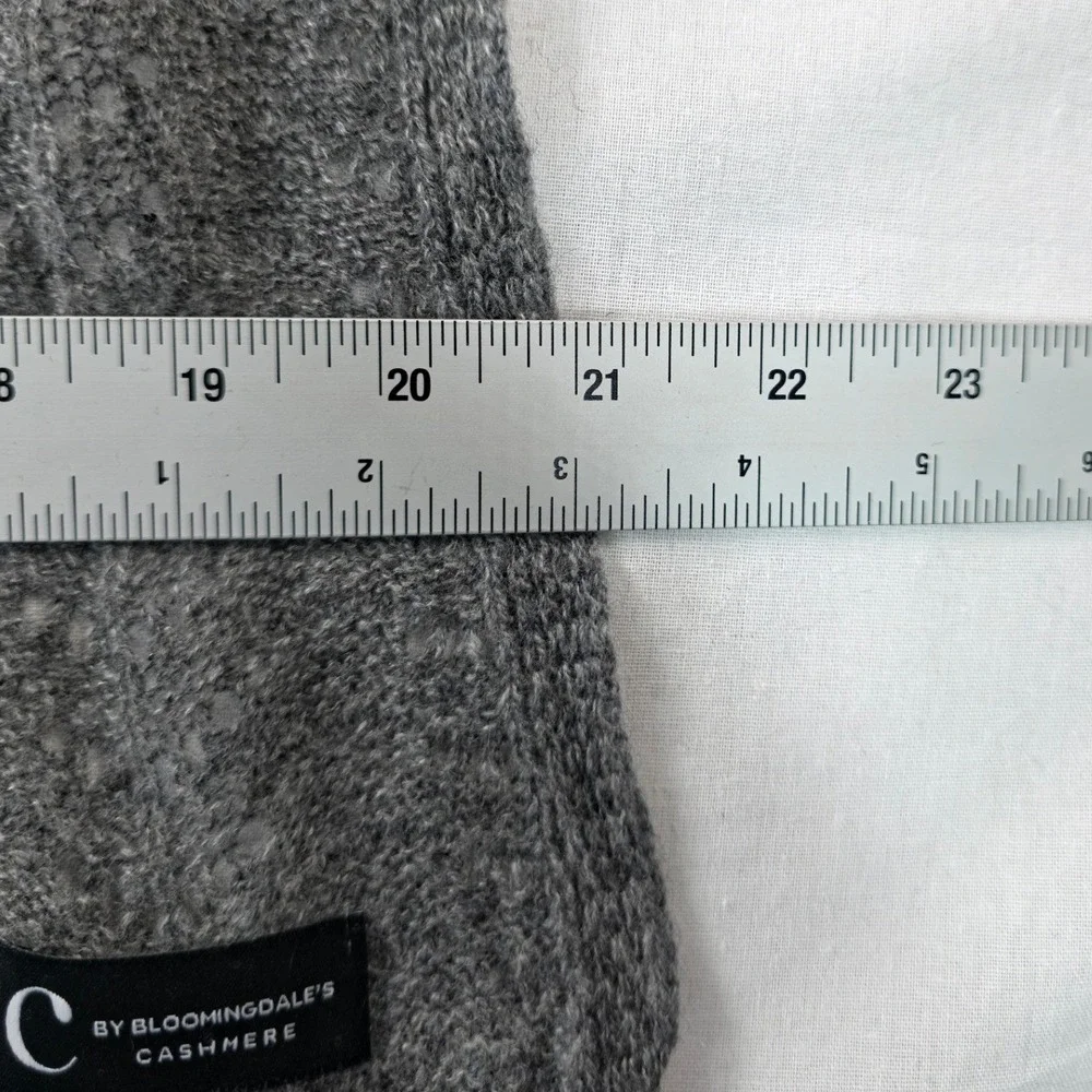 C by Bloomingdale's Women Cashmere Wrap O/S Charcoal Pointelle Scarf Cozy Winter